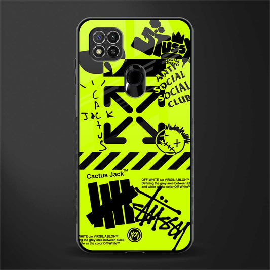 neon travis scott x anti social social club glass case for poco c31 image