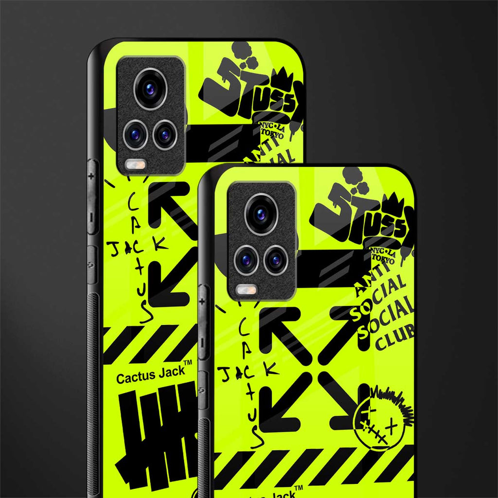 neon travis scott x anti social social club glass case for vivo v20 pro image-2