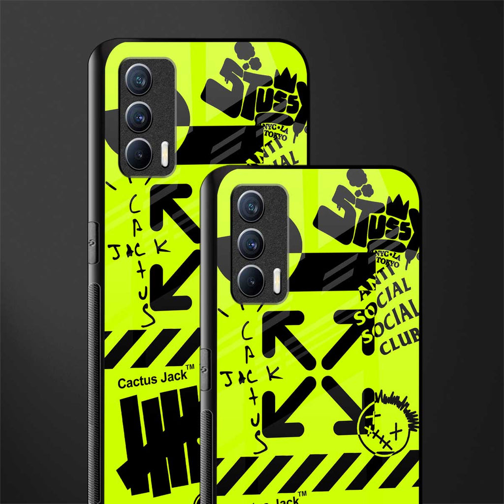 neon travis scott x anti social social club glass case for realme x7 image-2