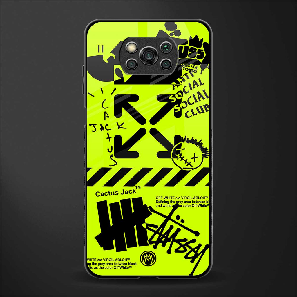 neon travis scott x anti social social club glass case for poco x3 pro image