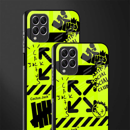neon travis scott x anti social social club glass case for samsung galaxy f62 image-2