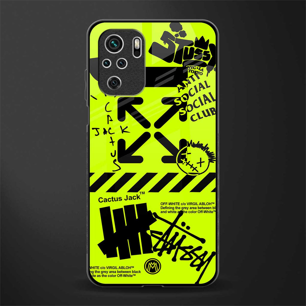 neon travis scott x anti social social club glass case for redmi note 10 image