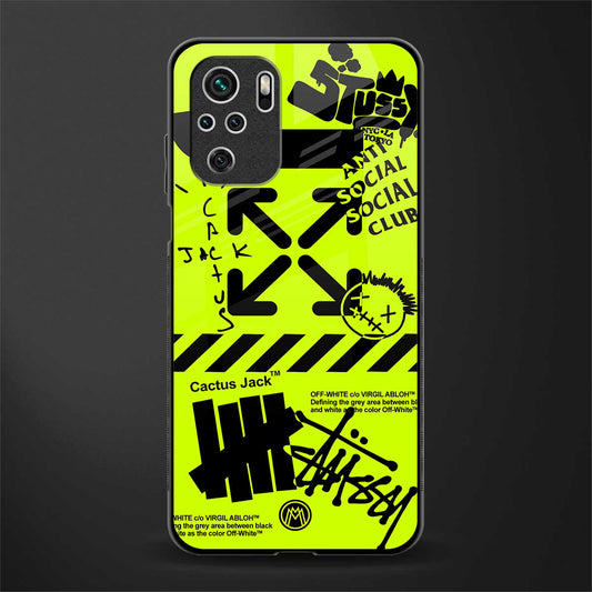 neon travis scott x anti social social club glass case for redmi note 10 image