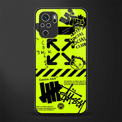 neon travis scott x anti social social club glass case for redmi note 10s image