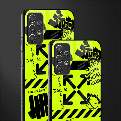 neon travis scott x anti social social club glass case for samsung galaxy a52 image-2