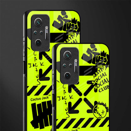 neon travis scott x anti social social club glass case for redmi note 10 pro max image-2