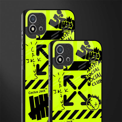 neon travis scott x anti social social club glass case for realme c20 image-2