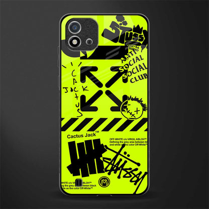 neon travis scott x anti social social club glass case for realme c20 image