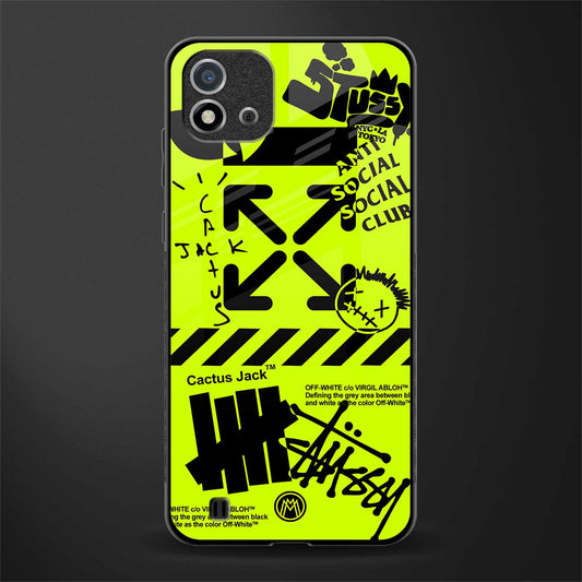 neon travis scott x anti social social club glass case for realme c20 image