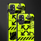 neon travis scott x anti social social club glass case for oneplus 9r image-2