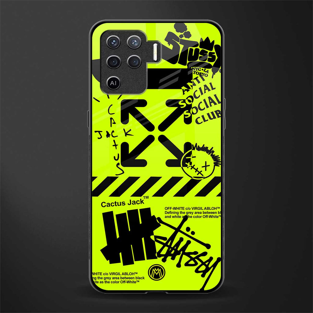 neon travis scott x anti social social club glass case for oppo f19 pro image