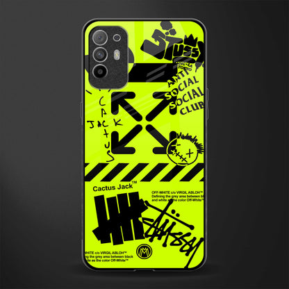 neon travis scott x anti social social club glass case for oppo f19 pro plus image