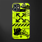 neon travis scott x anti social social club glass case for iphone 12 mini image