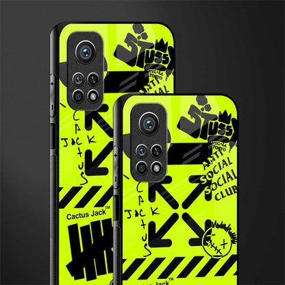 neon travis scott x anti social social club glass case for mi 10t 5g image-2