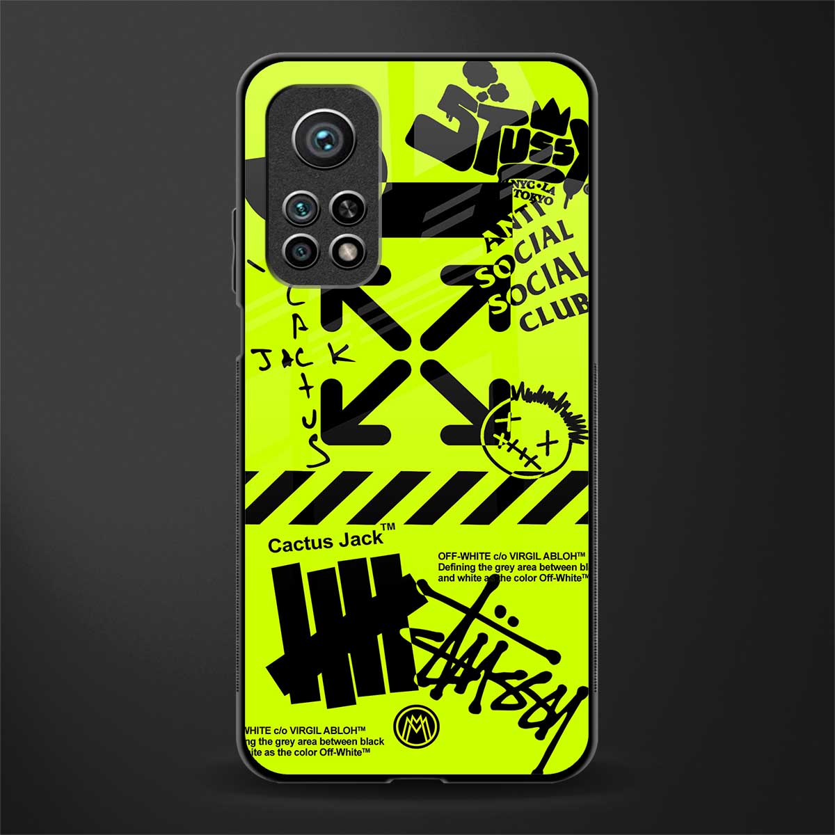 neon travis scott x anti social social club glass case for mi 10t pro image