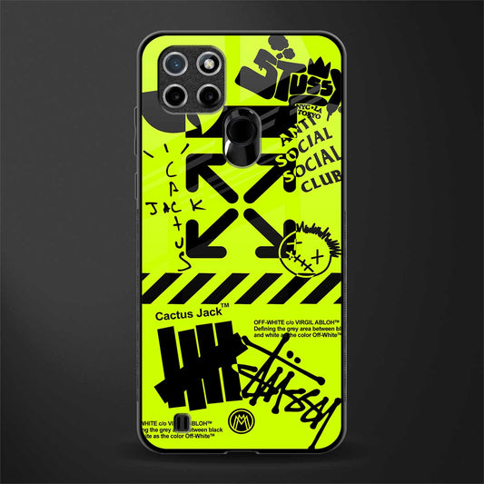 neon travis scott x anti social social club glass case for realme c21 image