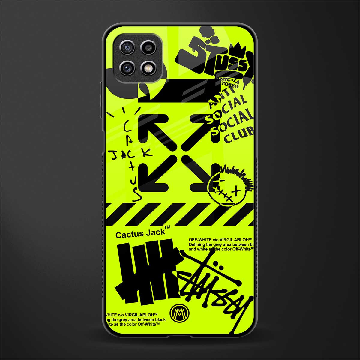 neon travis scott x anti social social club glass case for samsung galaxy a22 5g image