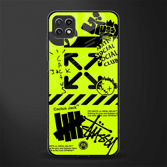 neon travis scott x anti social social club glass case for samsung galaxy a22 5g image