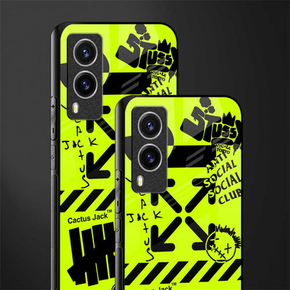 neon travis scott x anti social social club glass case for vivo v21e 5g image-2