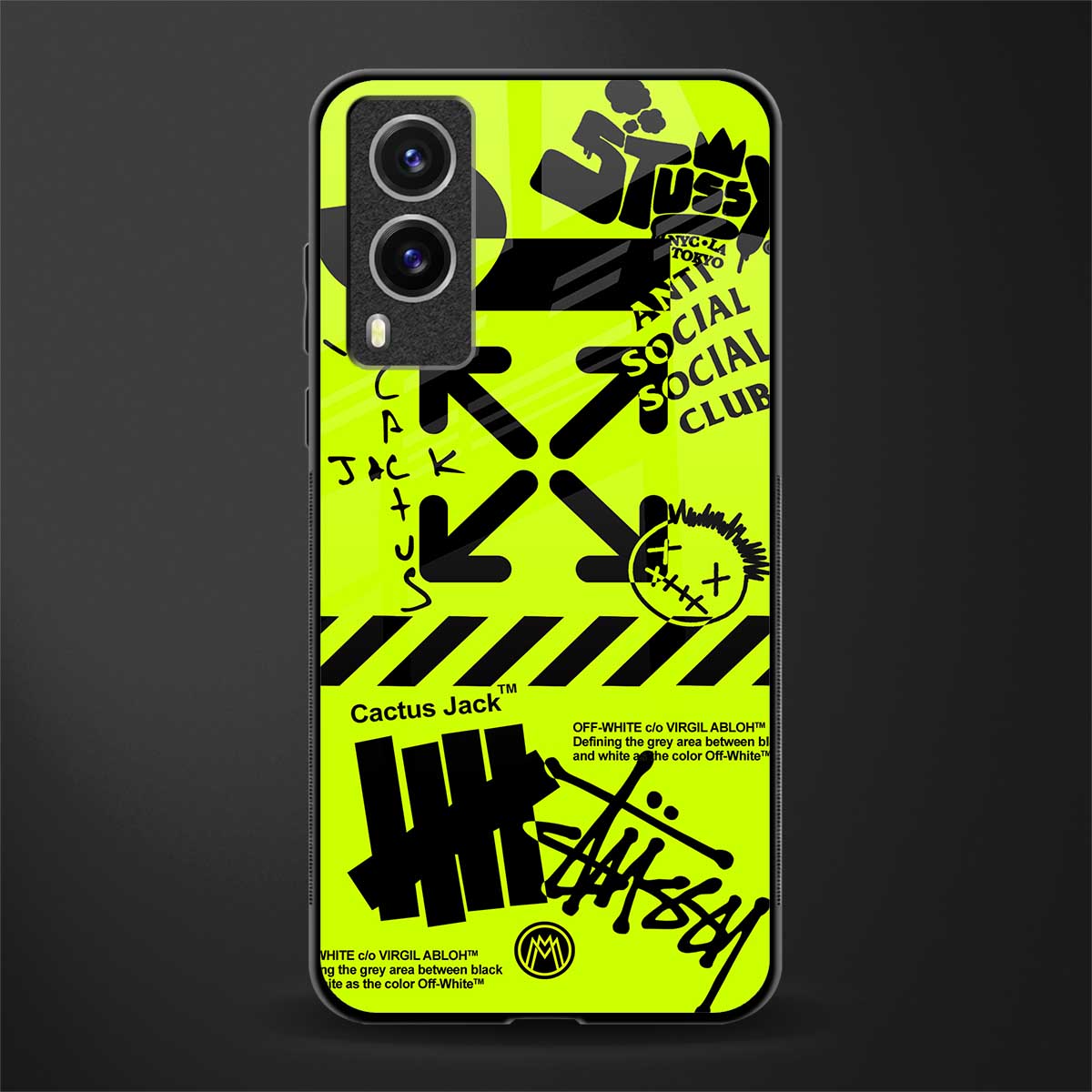 neon travis scott x anti social social club glass case for vivo v21e 5g image