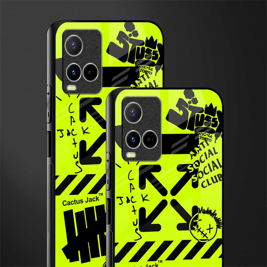 neon travis scott x anti social social club glass case for vivo y21 image-2