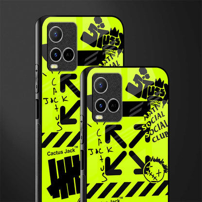 neon travis scott x anti social social club glass case for vivo y21t image-2