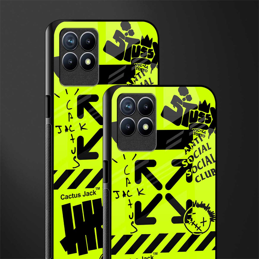 neon travis scott x anti social social club glass case for realme 8i image-2