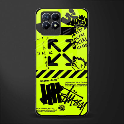 neon travis scott x anti social social club glass case for realme 8i image