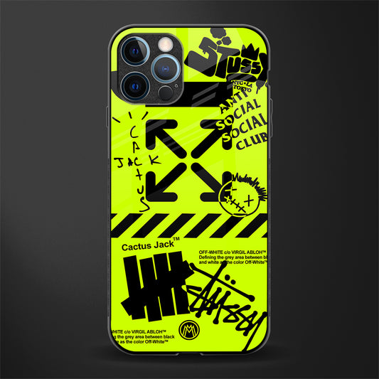 neon travis scott x anti social social club glass case for iphone 13 pro max image