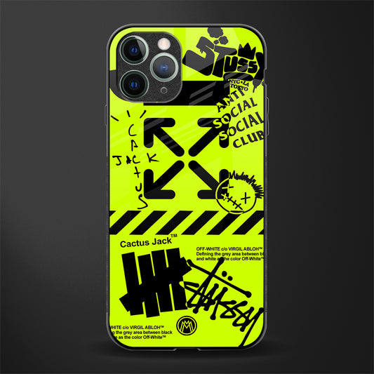 neon travis scott x anti social social club glass case for iphone 11 pro max image