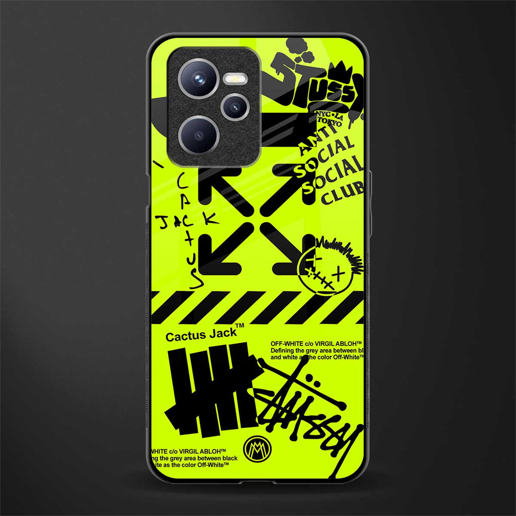 neon travis scott x anti social social club glass case for realme c35 image