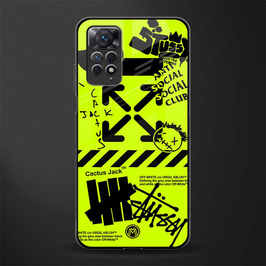 neon travis scott x anti social social club back phone cover | glass case for redmi note 11 pro plus 4g/5g