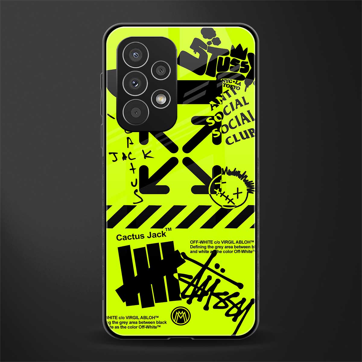 neon travis scott x anti social social club back phone cover | glass case for samsung galaxy a53 5g