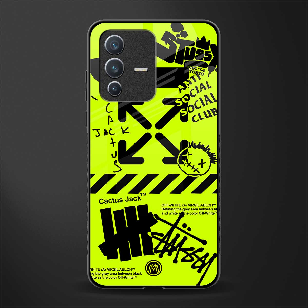 neon travis scott x anti social social club glass case for vivo v23 5g image