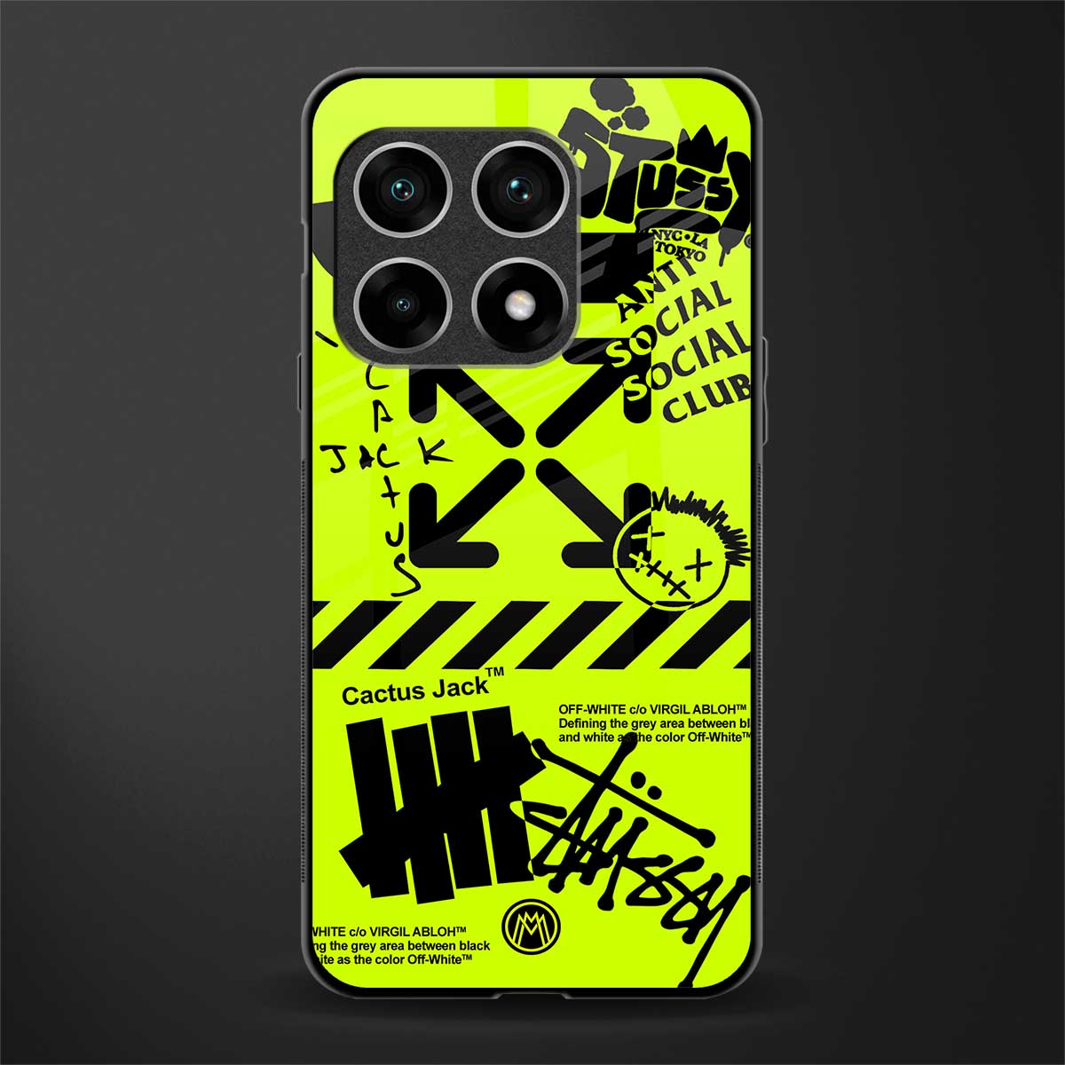 neon travis scott x anti social social club glass case for oneplus 10 pro 5g image