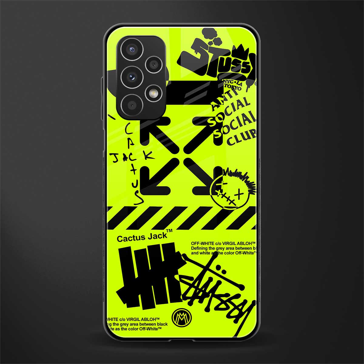 neon travis scott x anti social social club back phone cover | glass case for samsung galaxy a13 4g