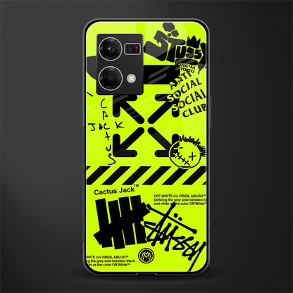 neon travis scott x anti social social club back phone cover | glass case for oppo f21 pro 4g