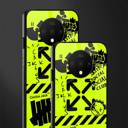 neon travis scott x anti social social club glass case for oneplus 7t image-2