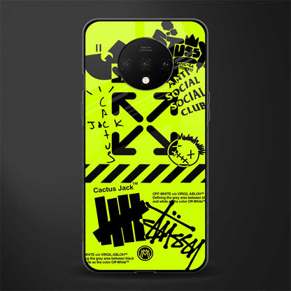 neon travis scott x anti social social club glass case for oneplus 7t image