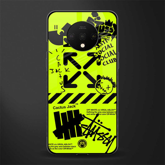 neon travis scott x anti social social club glass case for oneplus 7t image