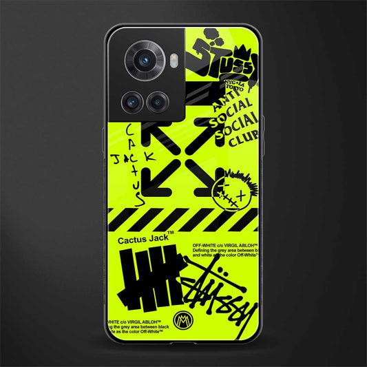 neon travis scott x anti social social club back phone cover | glass case for oneplus 10r 5g