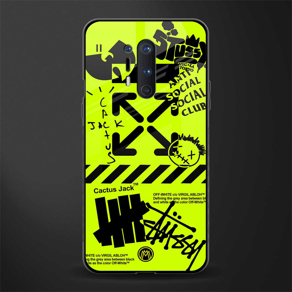 neon travis scott x anti social social club glass case for oneplus 8 pro image