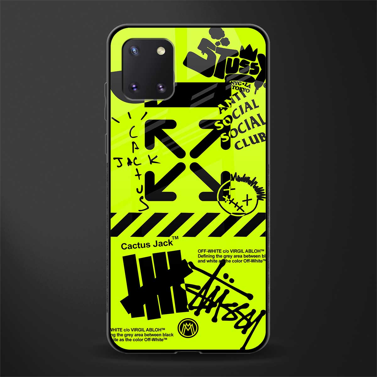 neon travis scott x anti social social club glass case for samsung a81 image