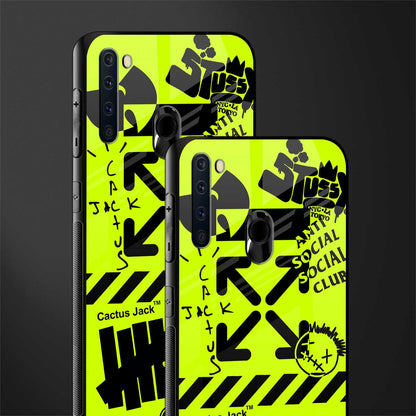 neon travis scott x anti social social club glass case for samsung a21 image-2