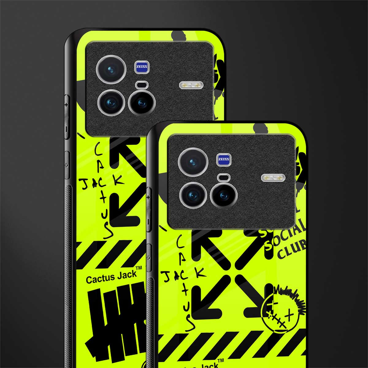 neon travis scott x anti social social club glass case for vivo x80 image-2