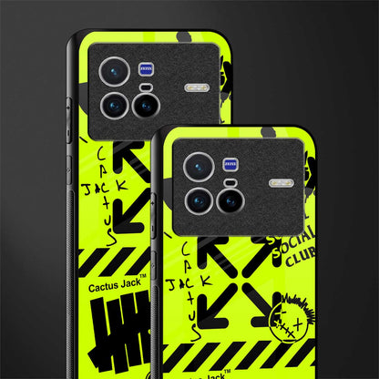 neon travis scott x anti social social club glass case for vivo x80 image-2