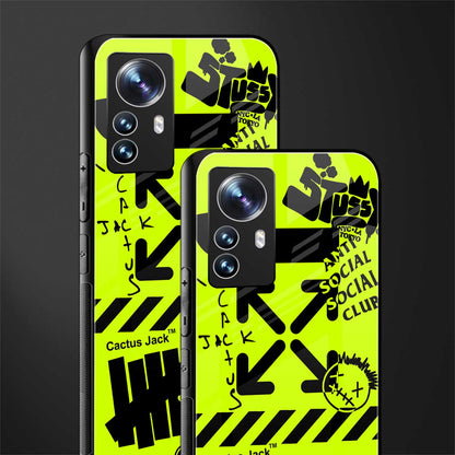 neon travis scott x anti social social club back phone cover | glass case for xiaomi 12 pro