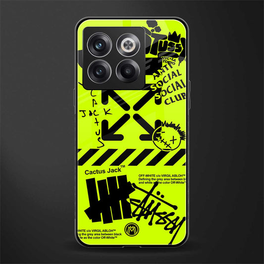neon travis scott x anti social social club back phone cover | glass case for oneplus 10t