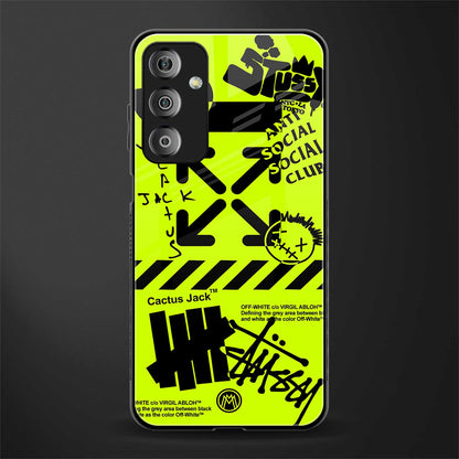 neon travis scott x anti social social club back phone cover | glass case for samsung galaxy f23 5g