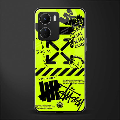 neon travis scott x anti social social club back phone cover | glass case for vivo y16
